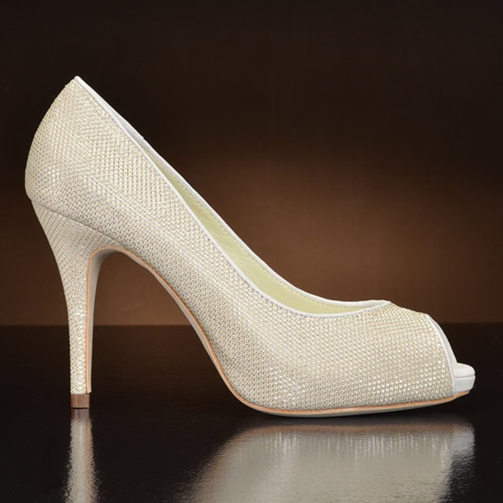 Silver Peep Toe Heels